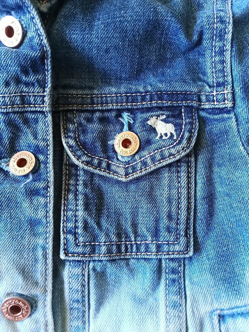 Abercrombie & Fitch Kids Girls Ombre Denim Jean Jacket Size 5/6